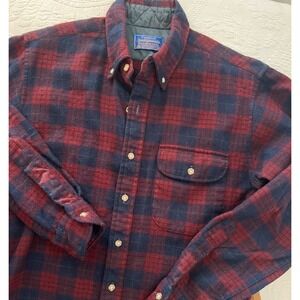 Vintage Pendleton Wool Shirt Mens M Dress Robertson Tartan Plaid Virgin Wool